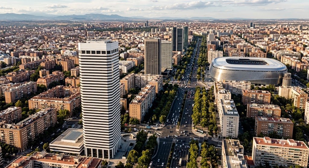 Bionathealth headquarters — Madrid business district skyline
